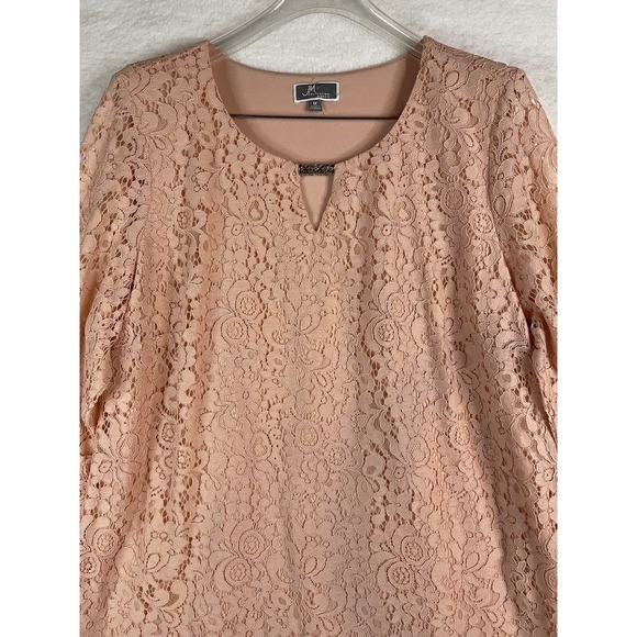 JM Collection Woman size 1X Long Sleeve Blouse, Beautiful overlay!! - Picture 2 of 9